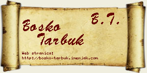 Boško Tarbuk vizit kartica